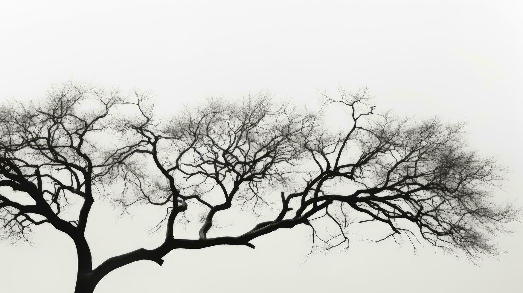 détaillé vue de une arbre silhouette dans noir et blanc photo