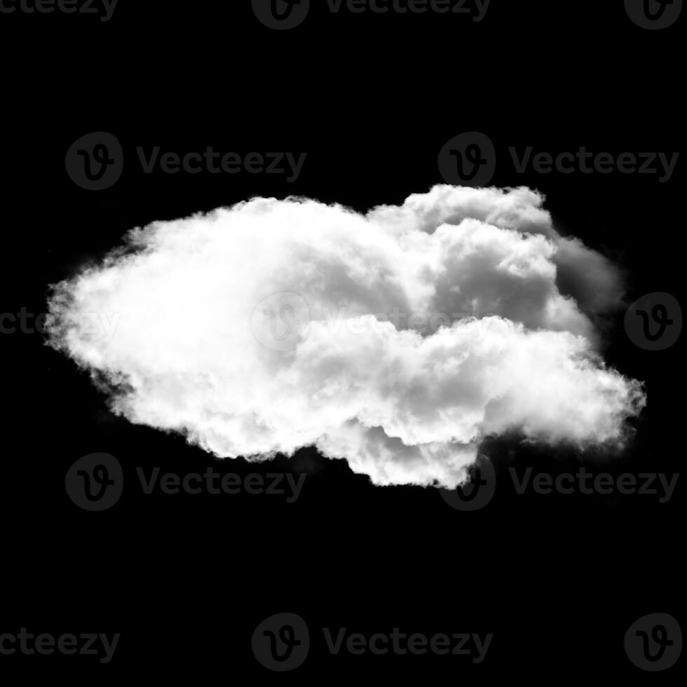 Célibataire blanc duveteux nuage isolé plus de noir Contexte photo