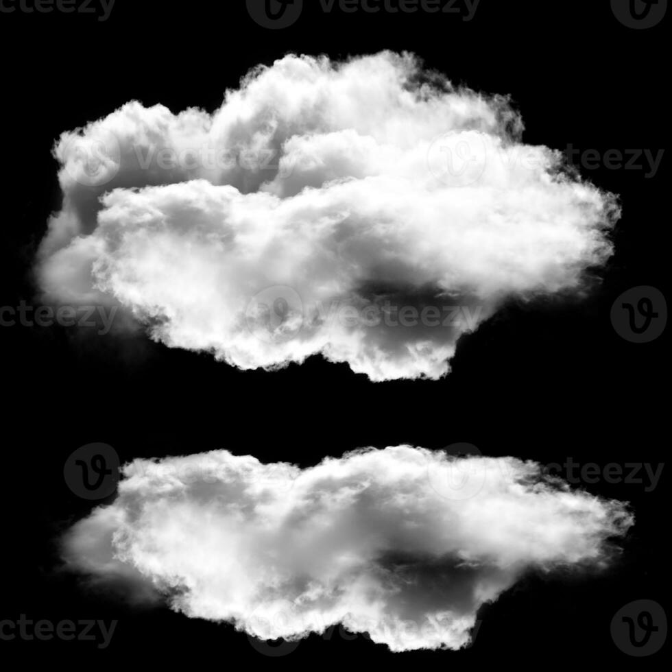deux blanc des nuages isolé plus de noir Contexte photo