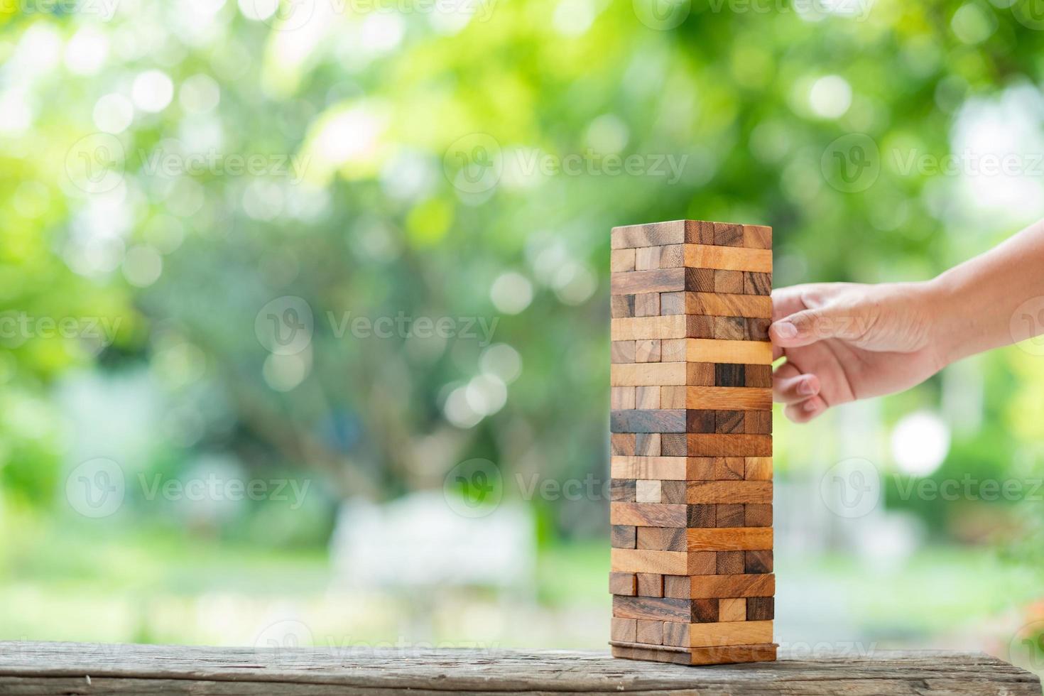 construire des blocs de bois, un plan et une stratégie photo