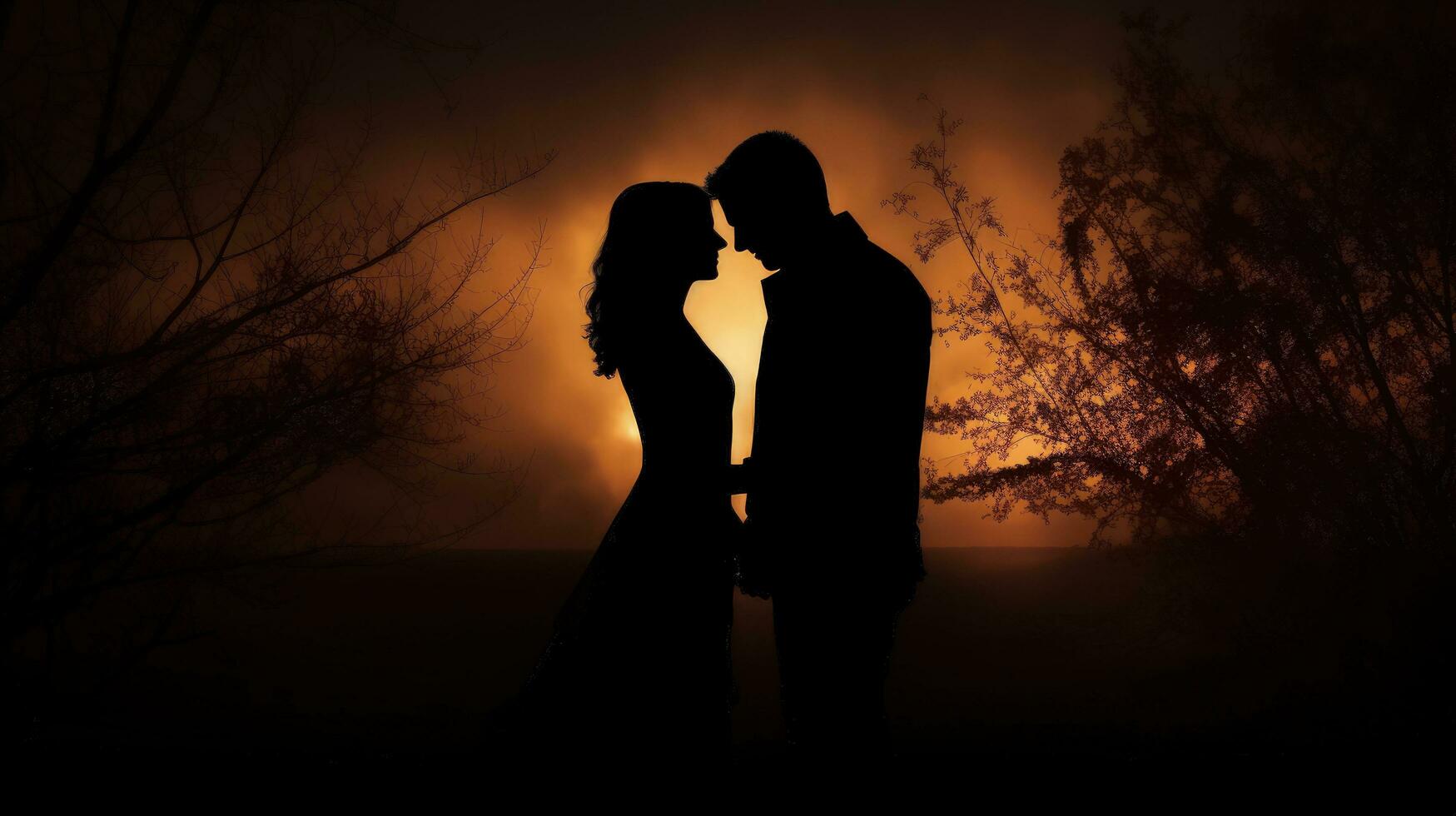 couple s silhouette photo