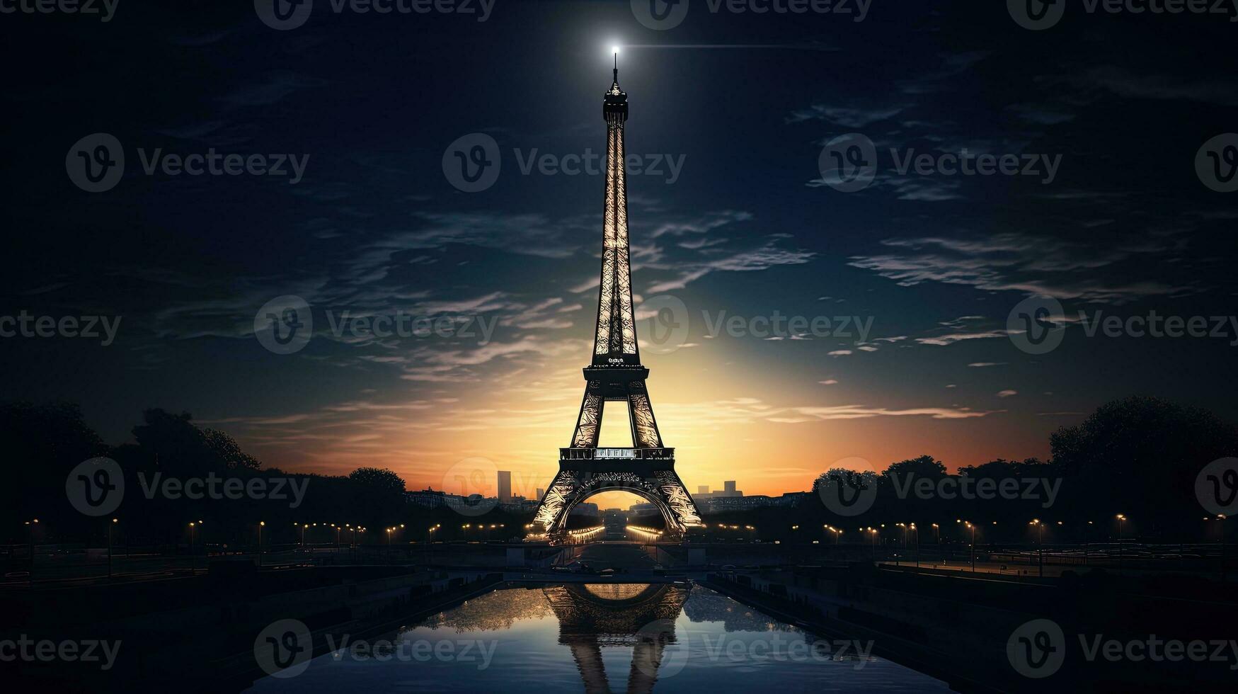 Eiffel la tour. silhouette concept photo