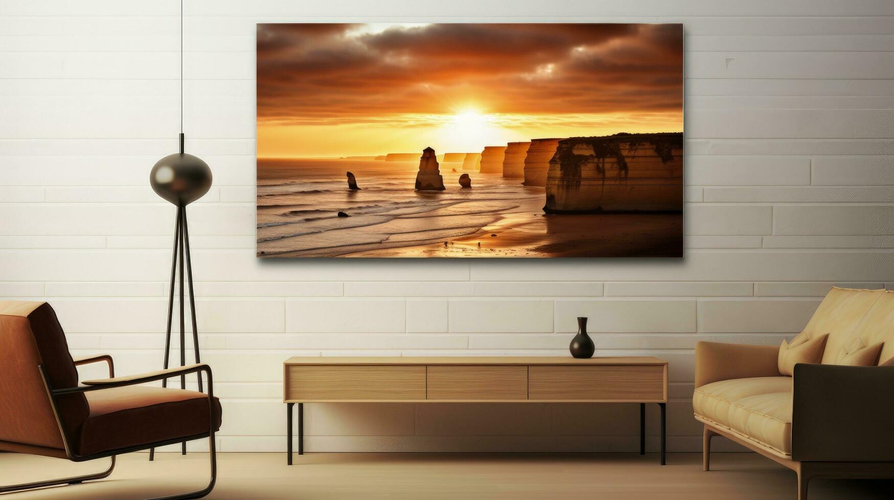août le coucher du soleil dans victoria Australie capture magnifique vue de Douze apôtres sur génial océan route. silhouette concept photo