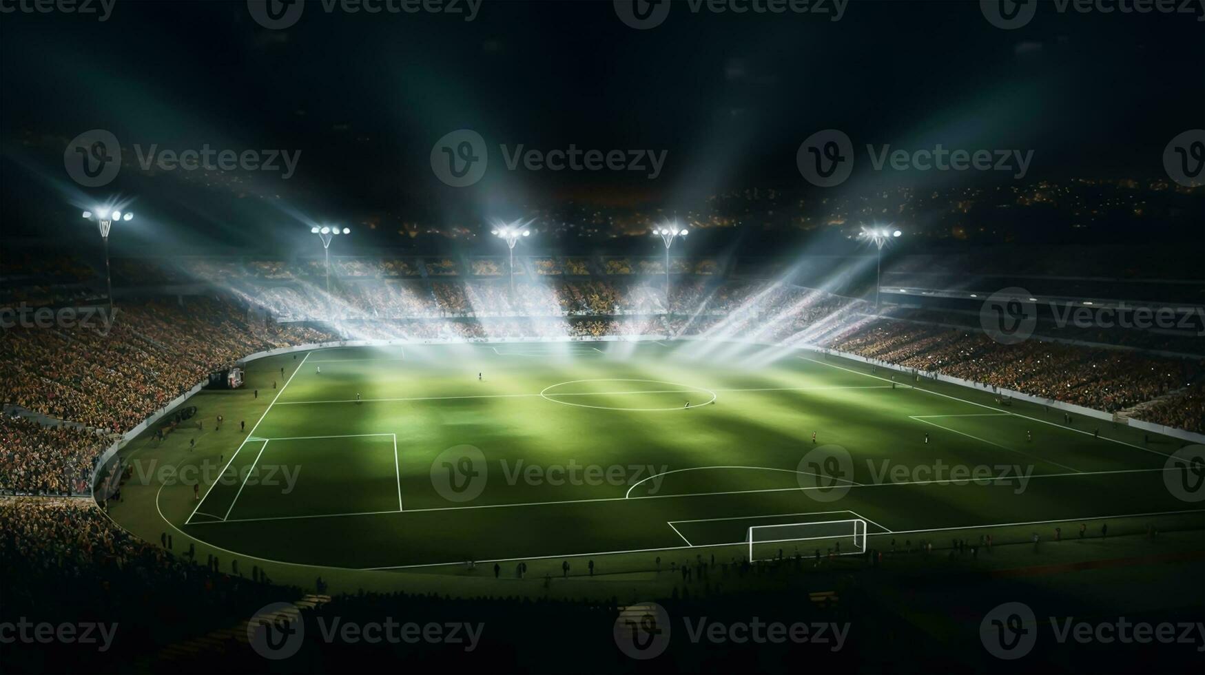 football stade à nuit avec brillant lumières photo