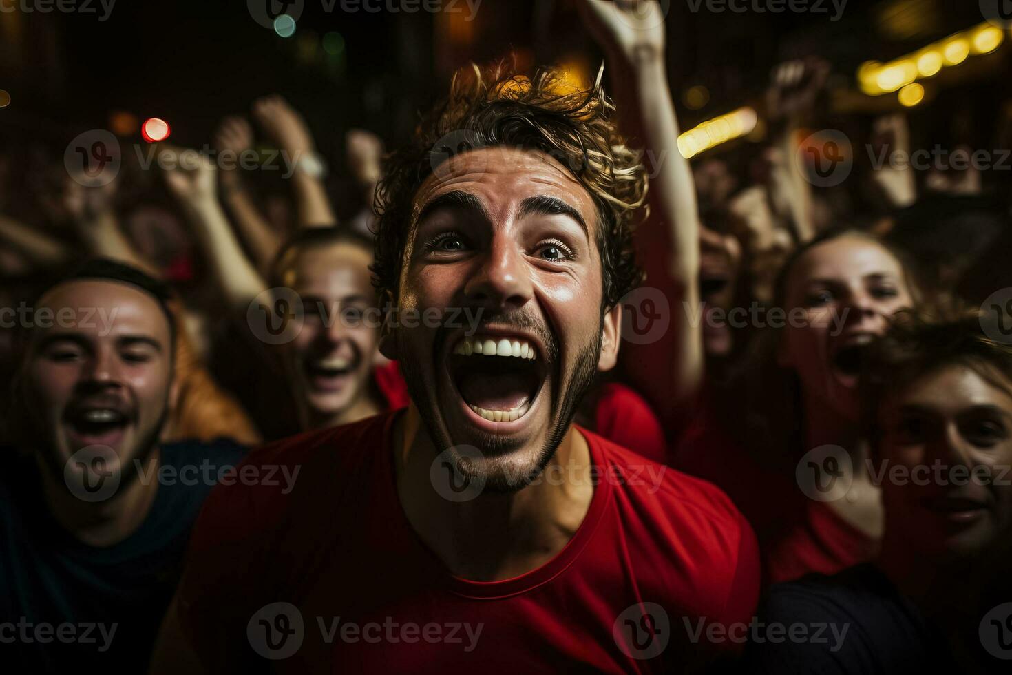 Espagnol Football Ventilateurs célébrer une la victoire photo