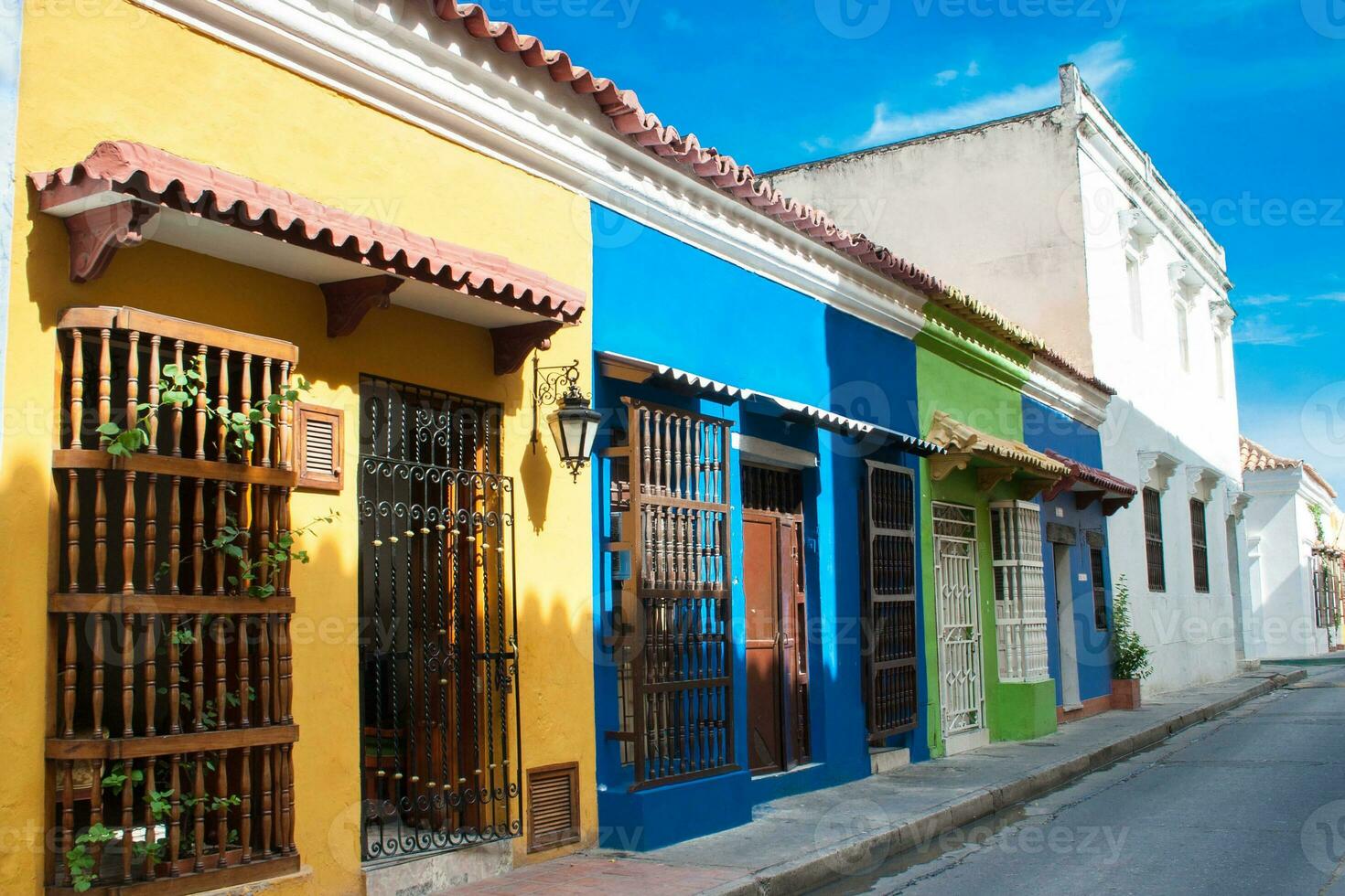 magnifique colonial rue de Carthagène de Indes. façade de une maison dans Carthagène de Indes. photo