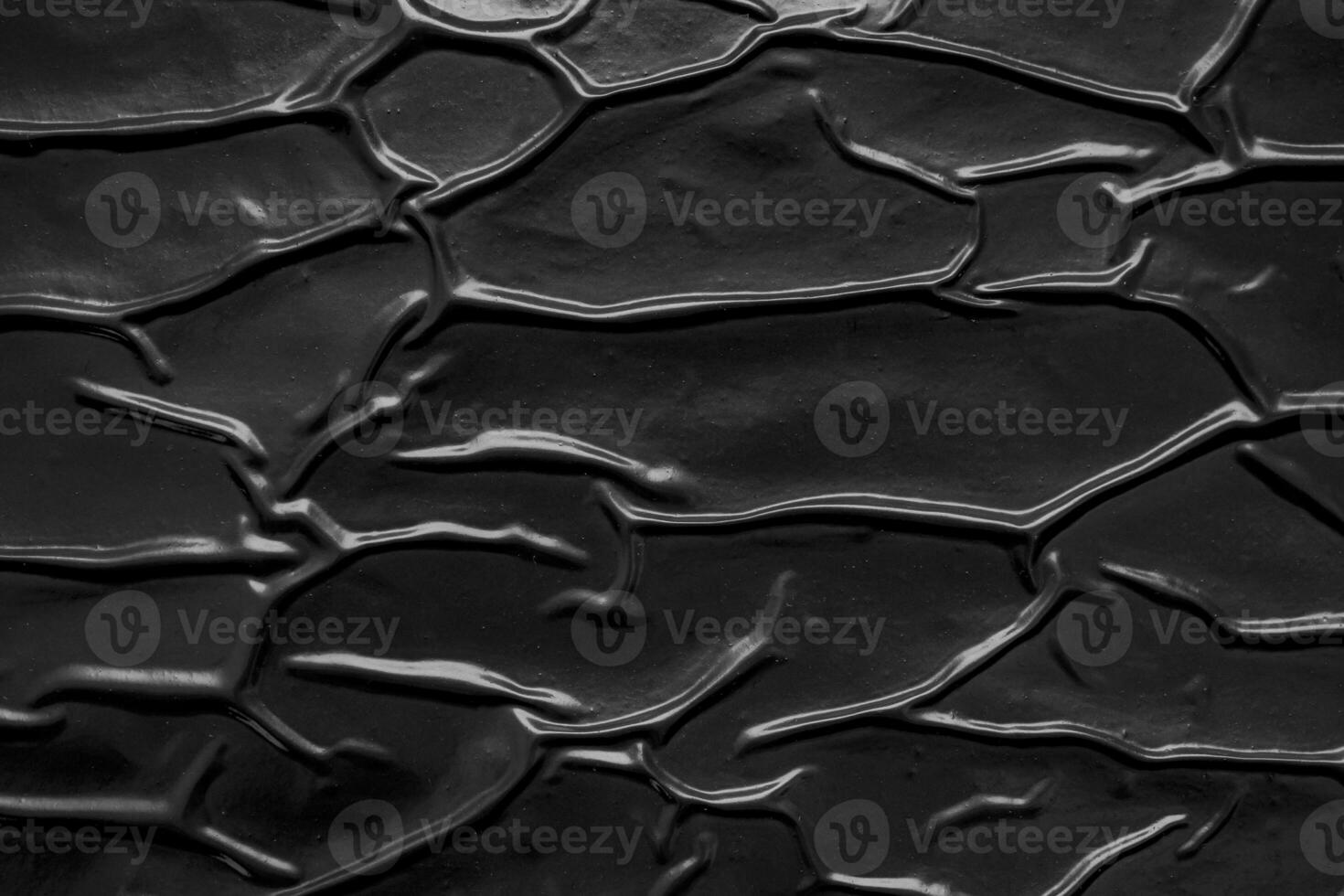 fond de texture d'affiche en plastique froissé et froissé noir photo