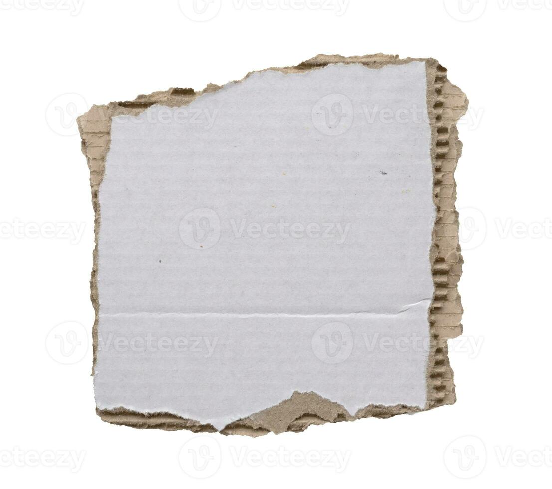 pièce de blanc papier déchirer isolé sur blanc Contexte photo