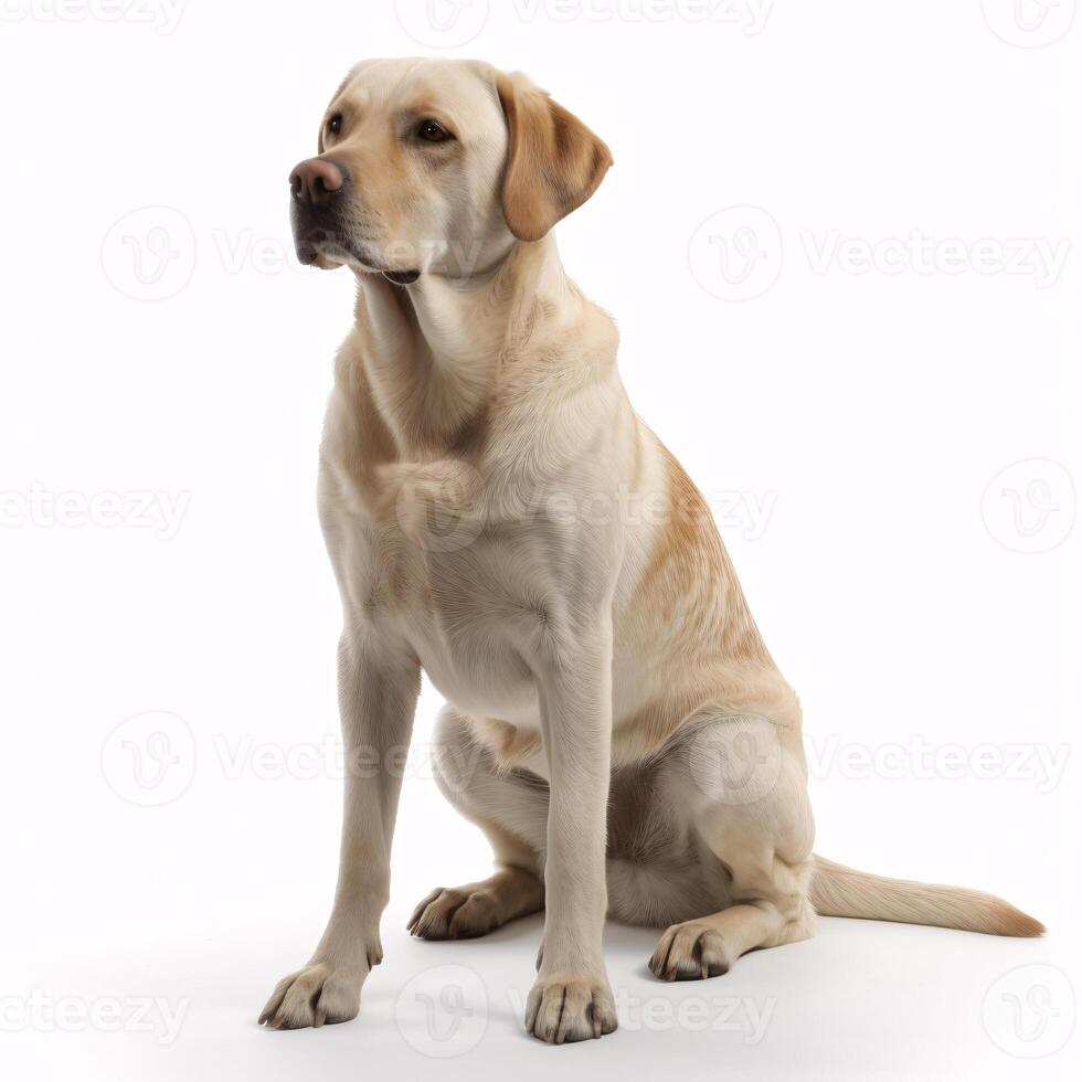 ai génératif Labrador retriever race chien isolé sur une clair blanc Contexte photo