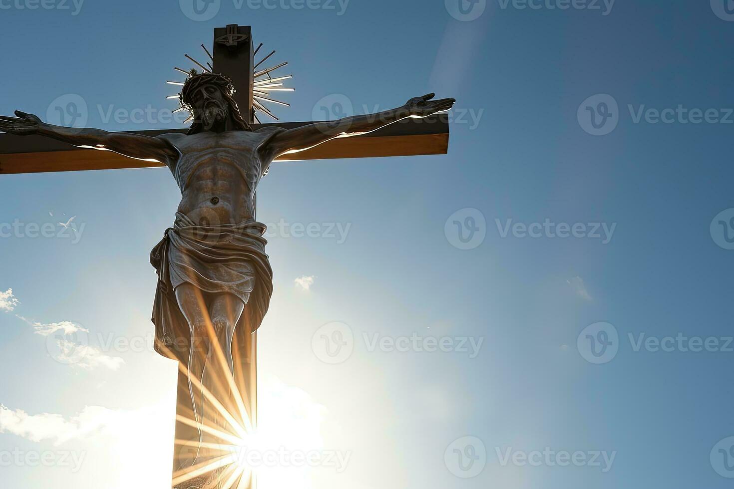 crucifix avec Jésus Christ statue - ai génératif photo