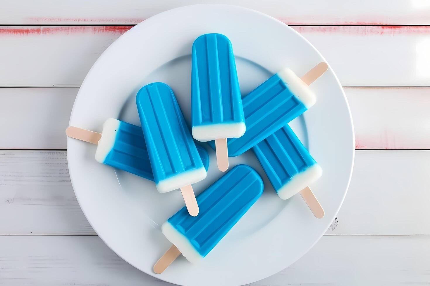 popsicle la glace crème sur blanc place Haut vue ai génératif image photo