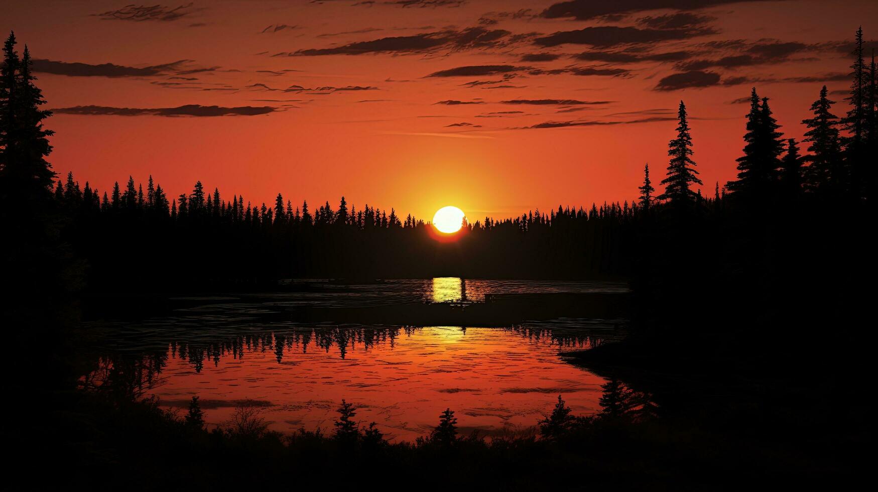 Algonquin nationale parc s le coucher du soleil. silhouette concept photo