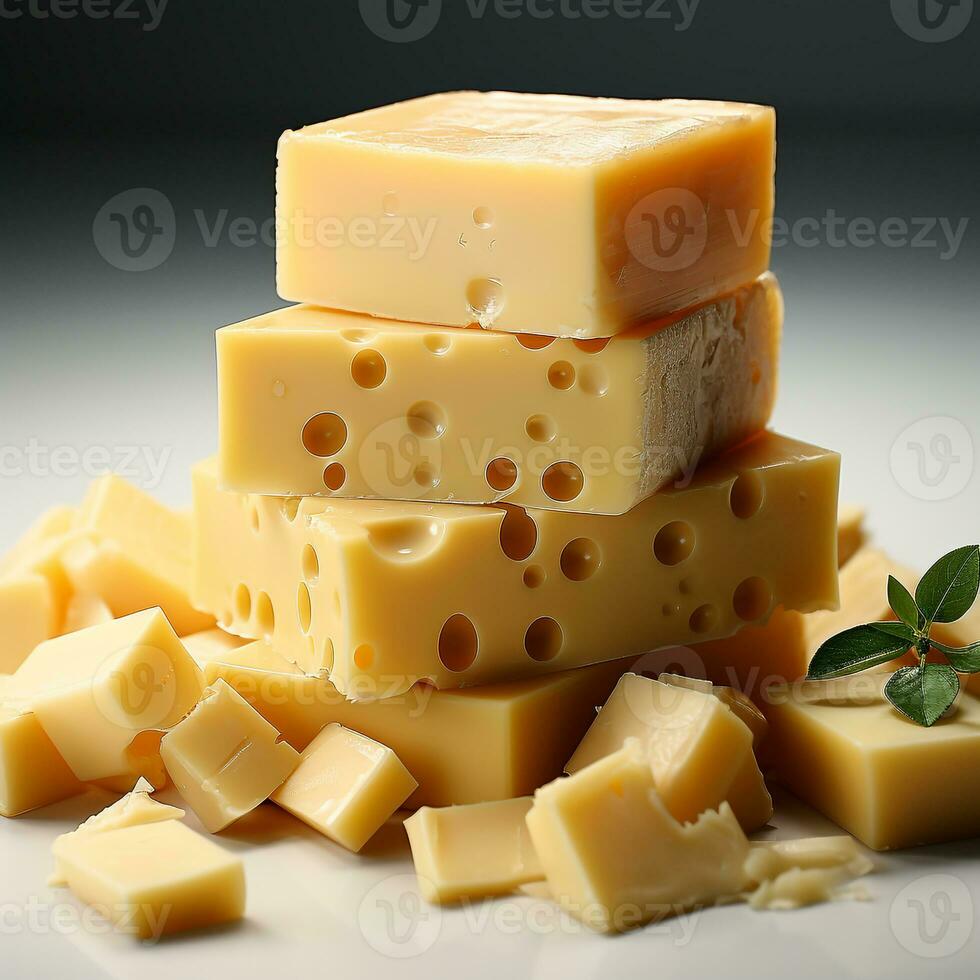 Jaune fromage sur une blanc Contexte photo