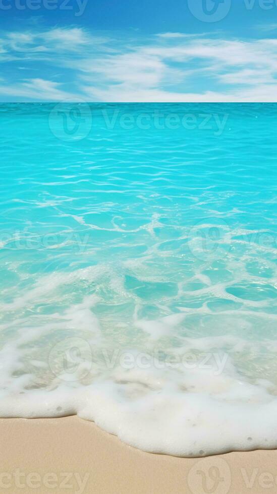 tropical plage avec blanc le sable et turquoise mer l'eau ai généré photo