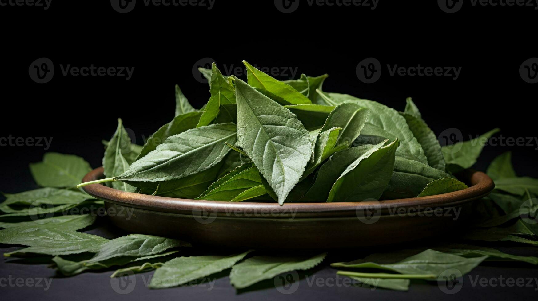 vert coca feuilles génératif ai photo