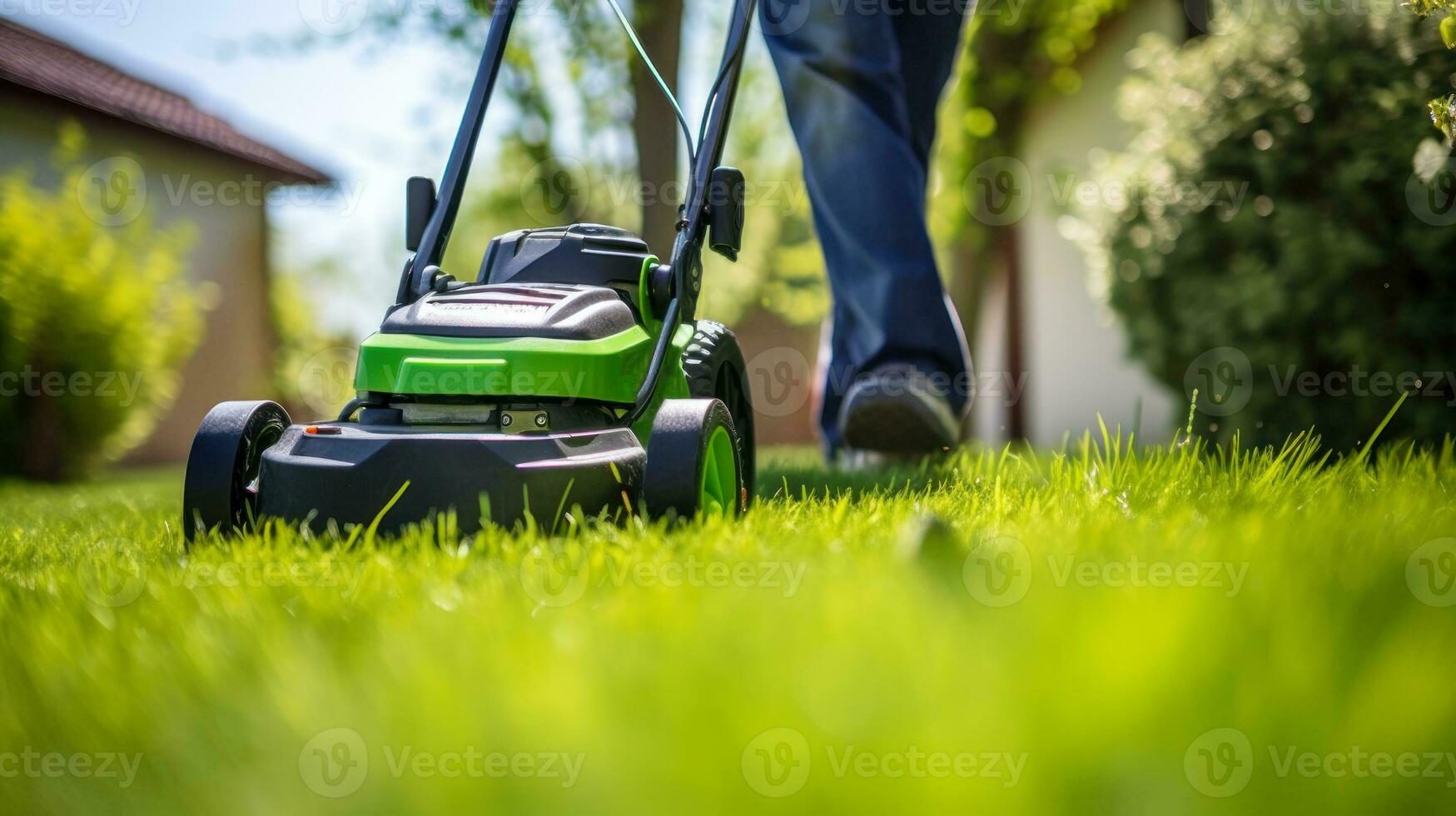 pelouse fauchage herbe champ génératif ai photo