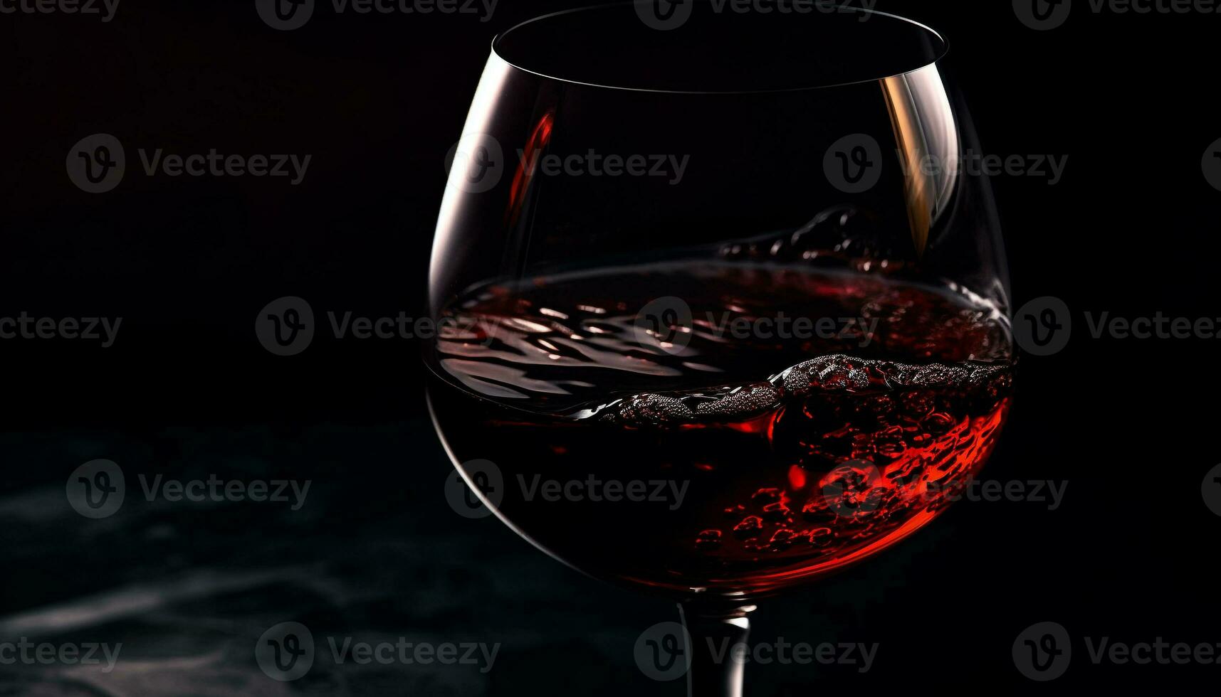 luxe verre de vin verser rouge vin, élégant fête dans noir Contexte généré par ai photo