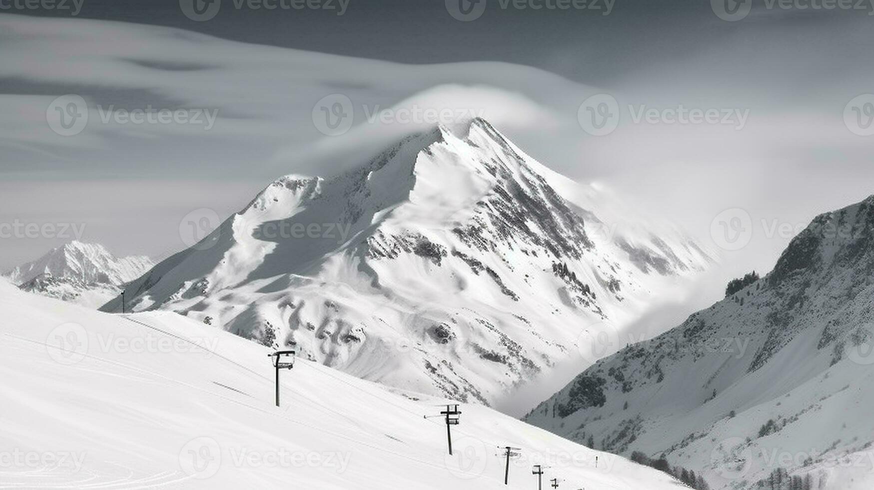 majestueux hiver paysages de montagne photo