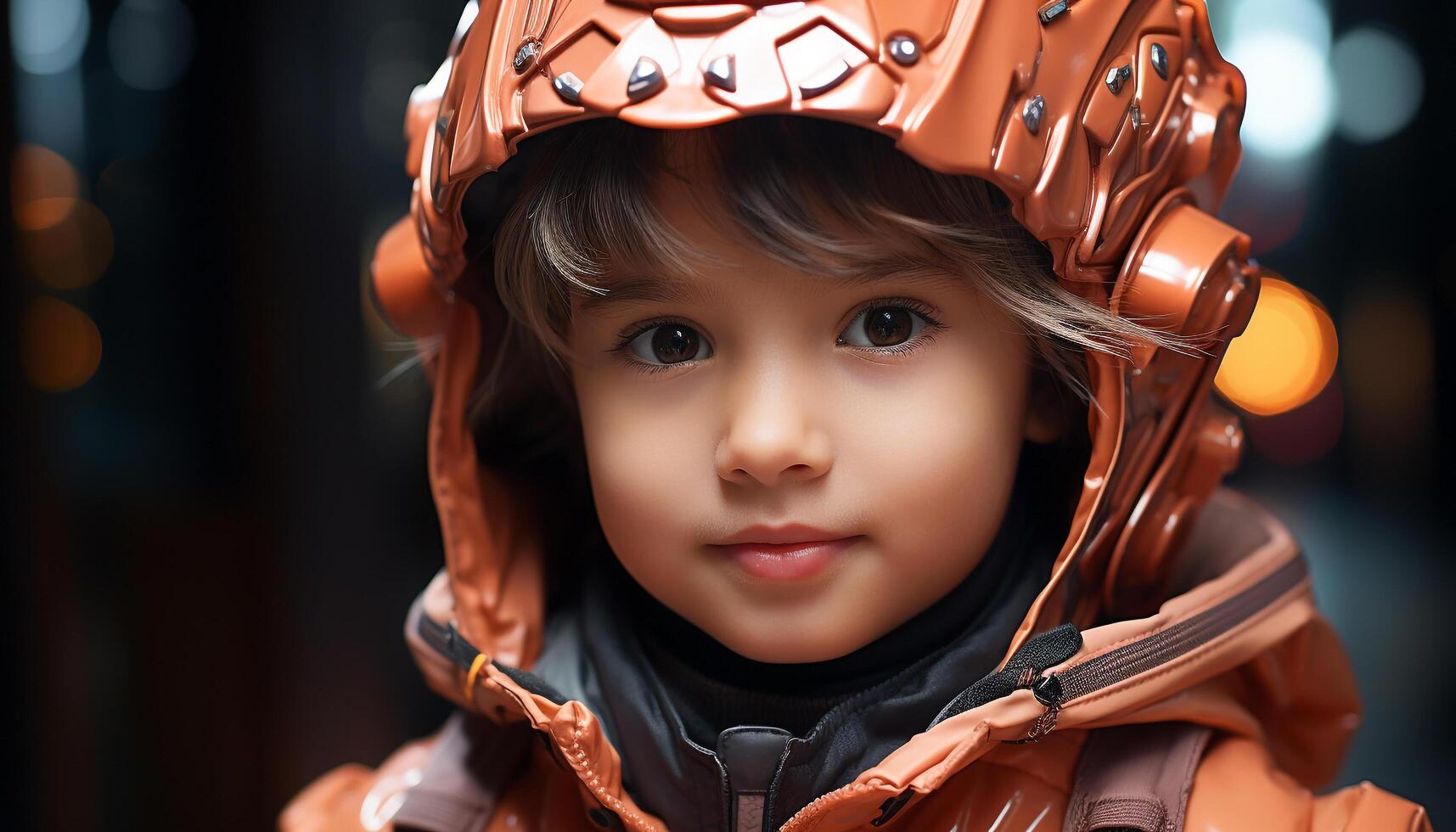 une mignonne enfant souriant, en jouant en plein air, profiter le hiver amusement généré par ai photo