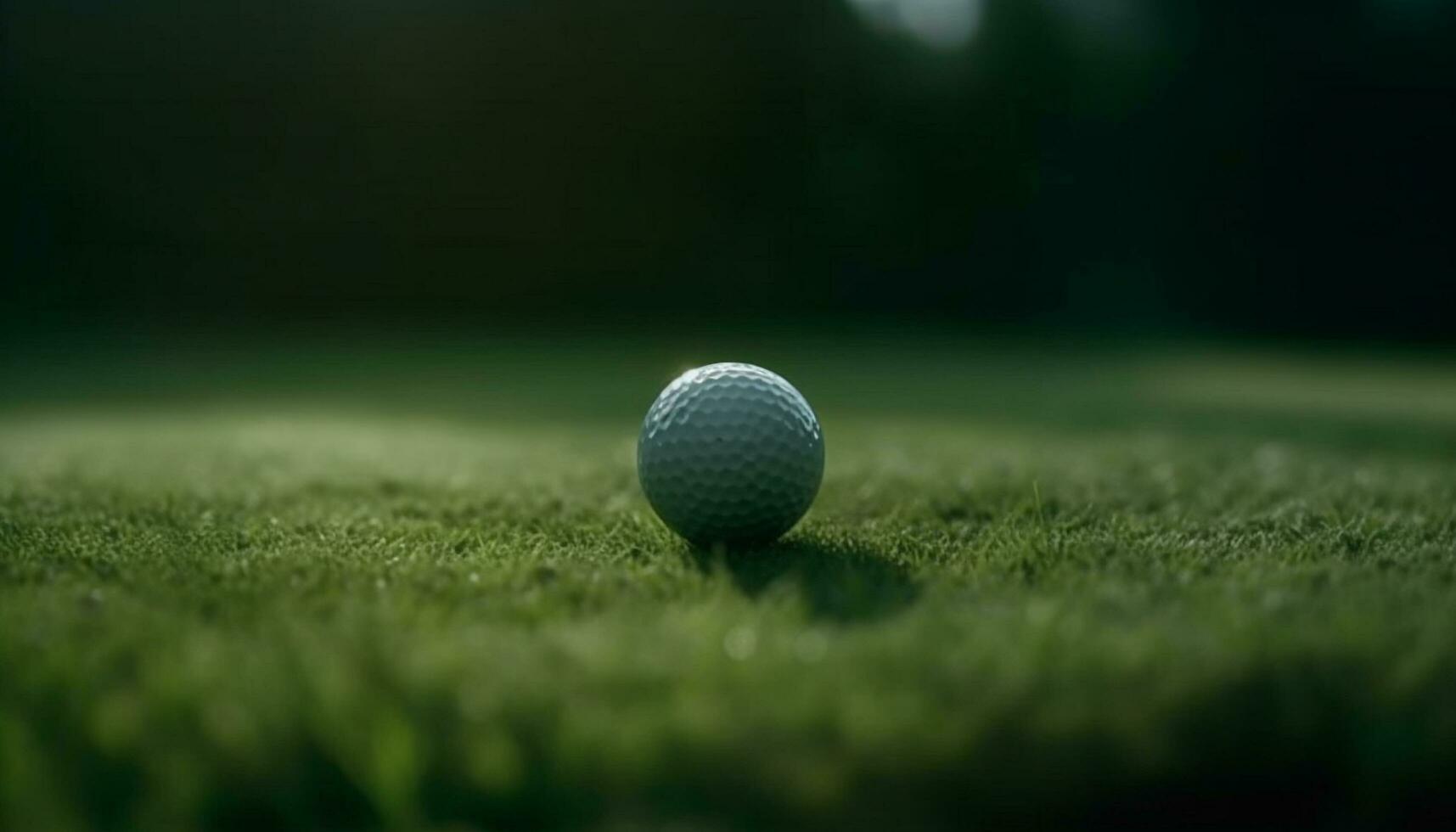 le golf Balle sur herbe, club les coups, réussi putt sur vert généré par ai photo