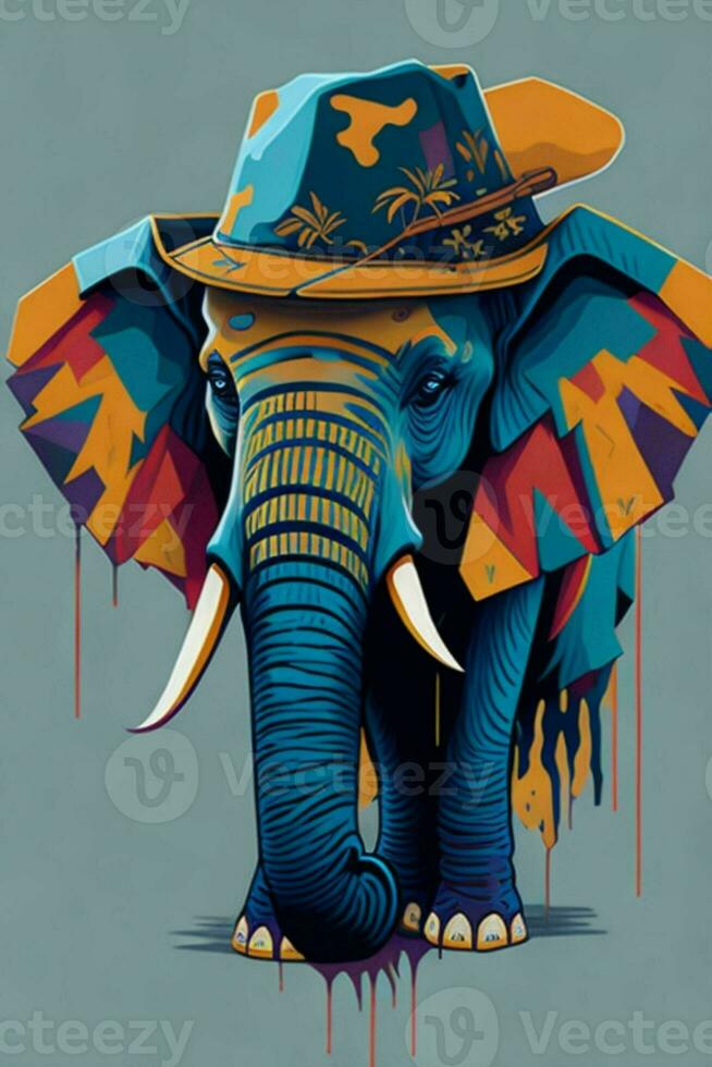 une détaillé illustration de une l'éléphant pour une T-shirt conception, fond d'écran et mode photo