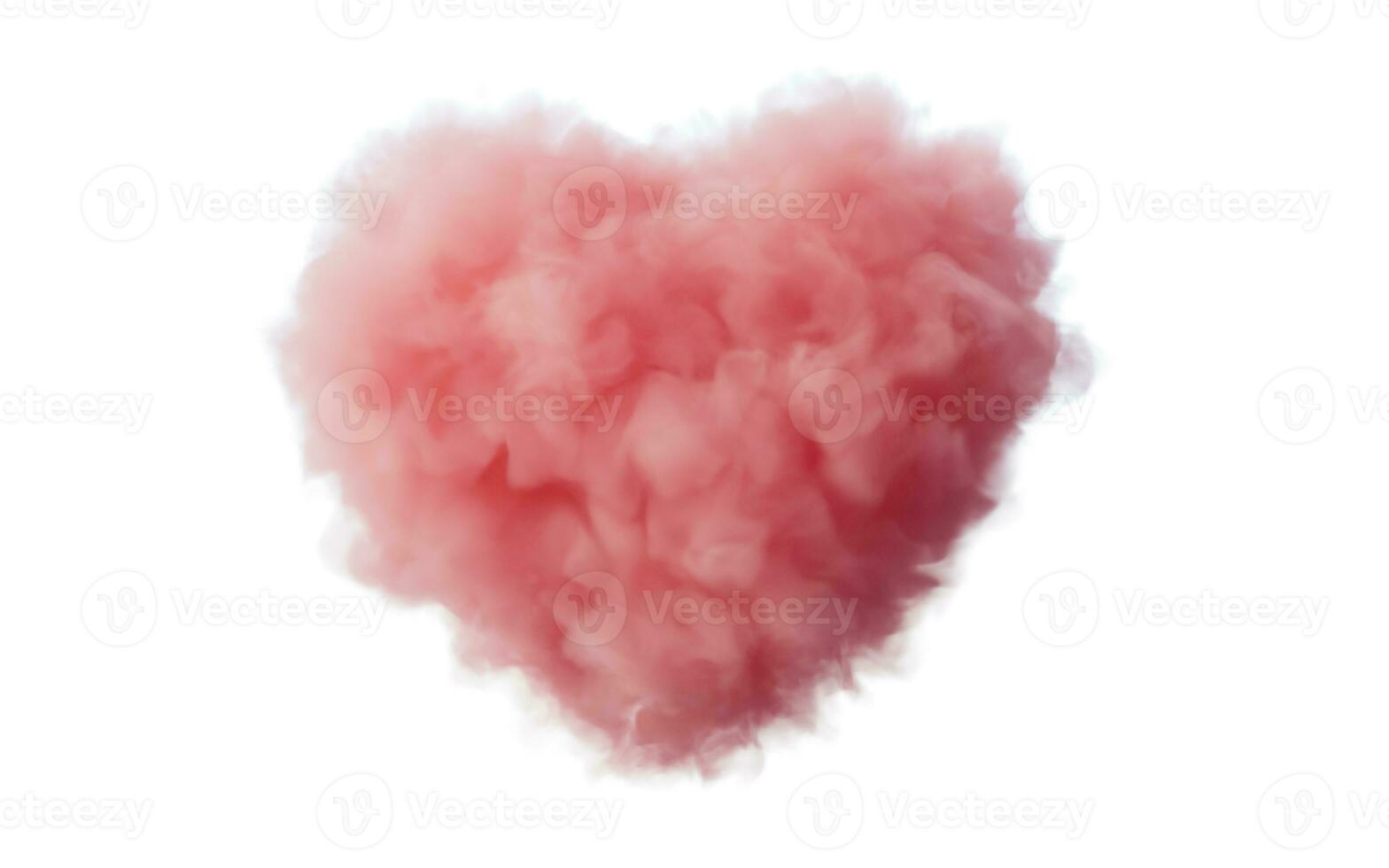 isolé cœur forme doux nuage, 3d le rendu. photo