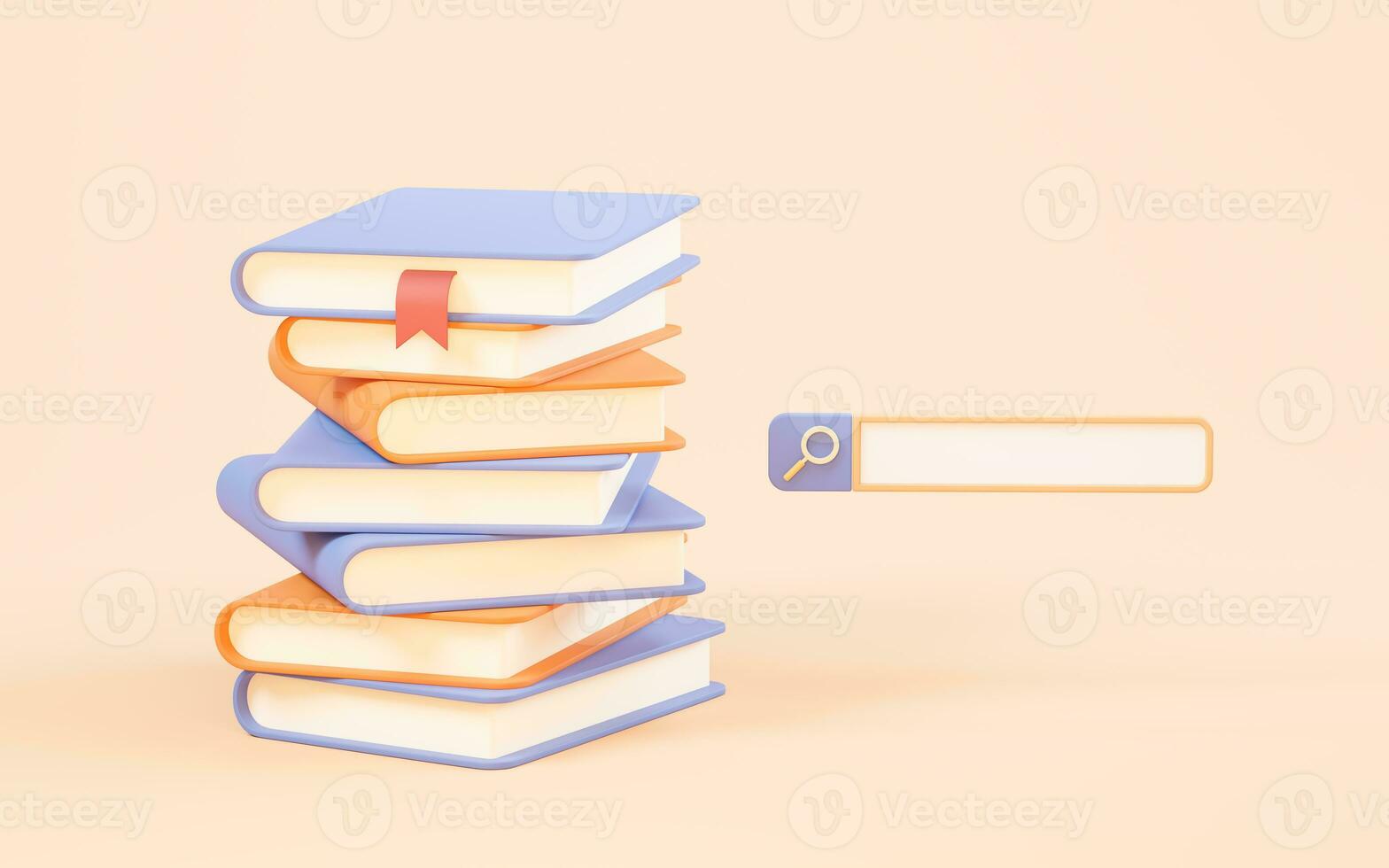 chercher le connaissance dans livres, 3d le rendu. photo