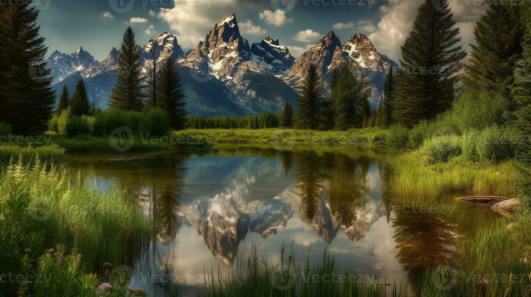 vue de monter moran dans grandiose TETONS nationale parc paysage. ai génératif photo