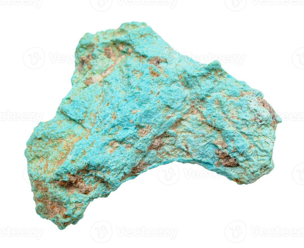 brut turquoise Roche isolé sur blanc photo