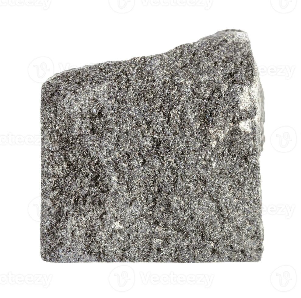 pièce de brut gabbro Roche isolé sur blanc photo