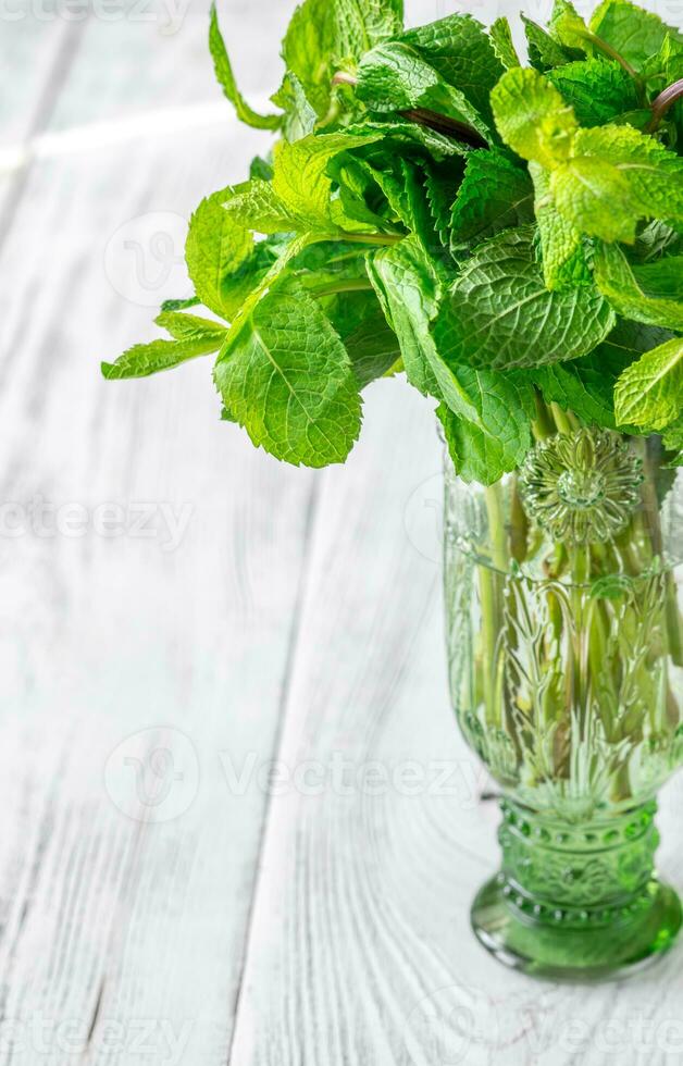 Frais menthe dans vase photo