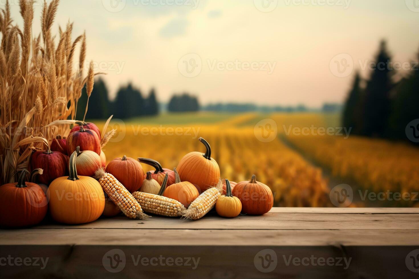 encore la vie avec citrouilles pour action de grâces. ai génératif photo