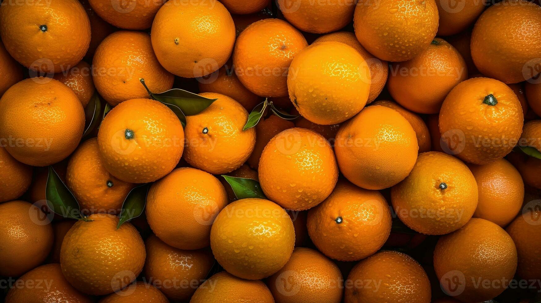 réaliste photo de une bouquet de des oranges. Haut vue fruit paysage. ai généré