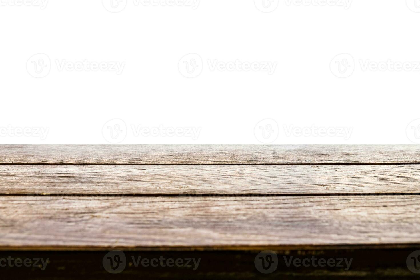 dessus de table en bois sur fond blanc photo