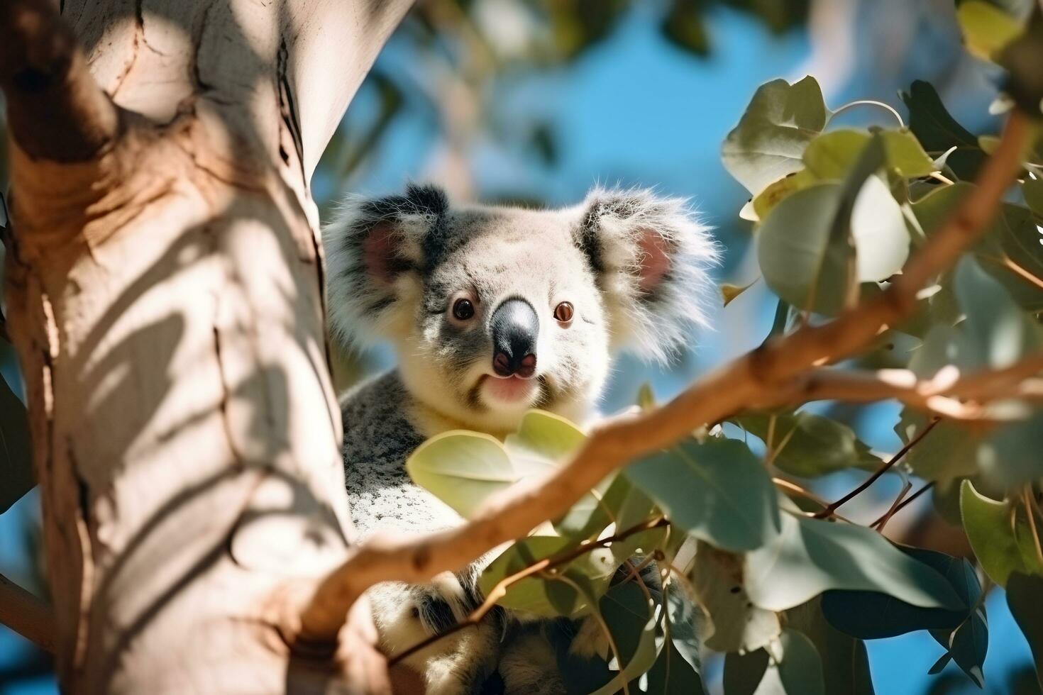 vue de mignonne koala dans la nature photo