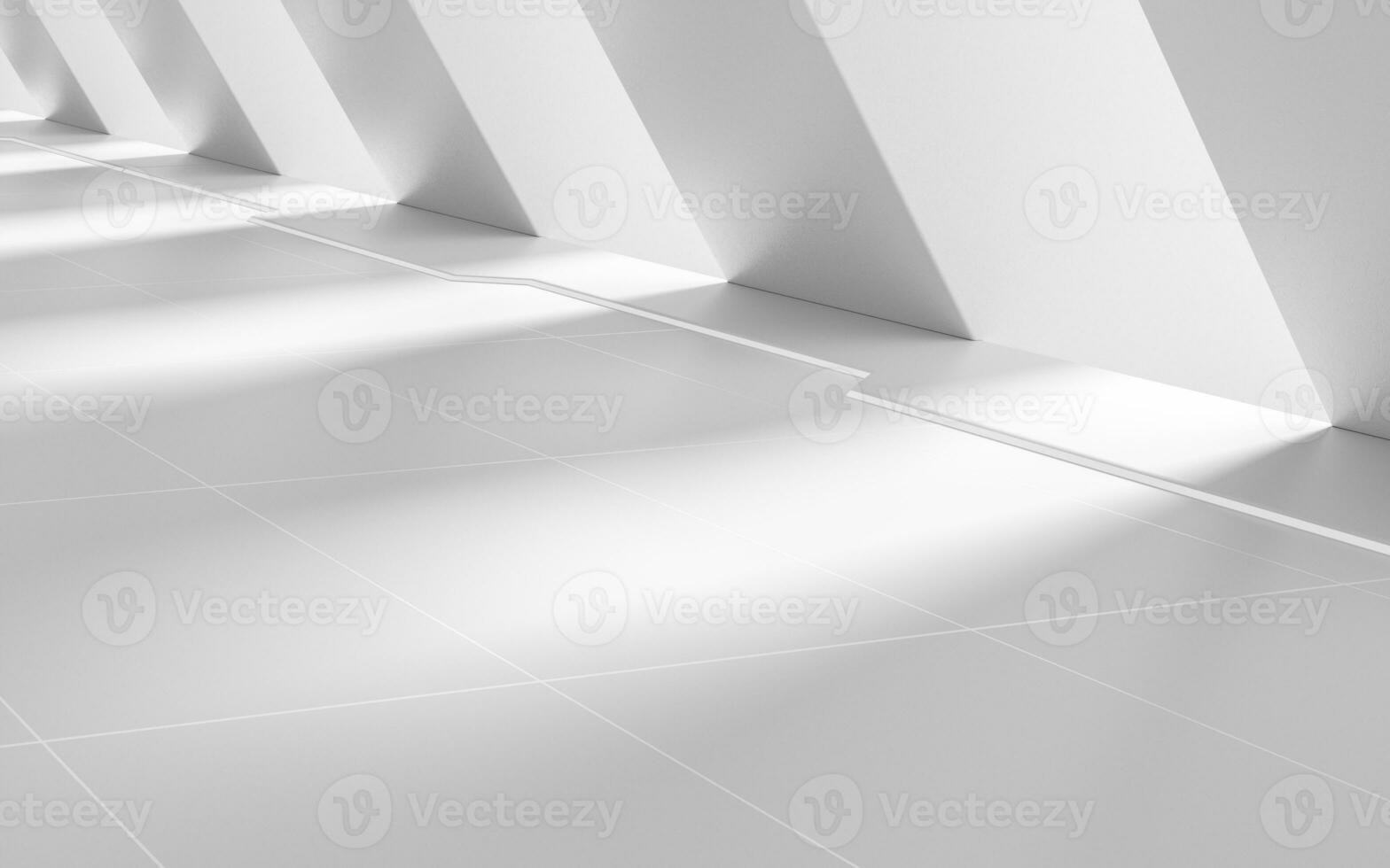 blanc vide tunnel, 3d le rendu. photo