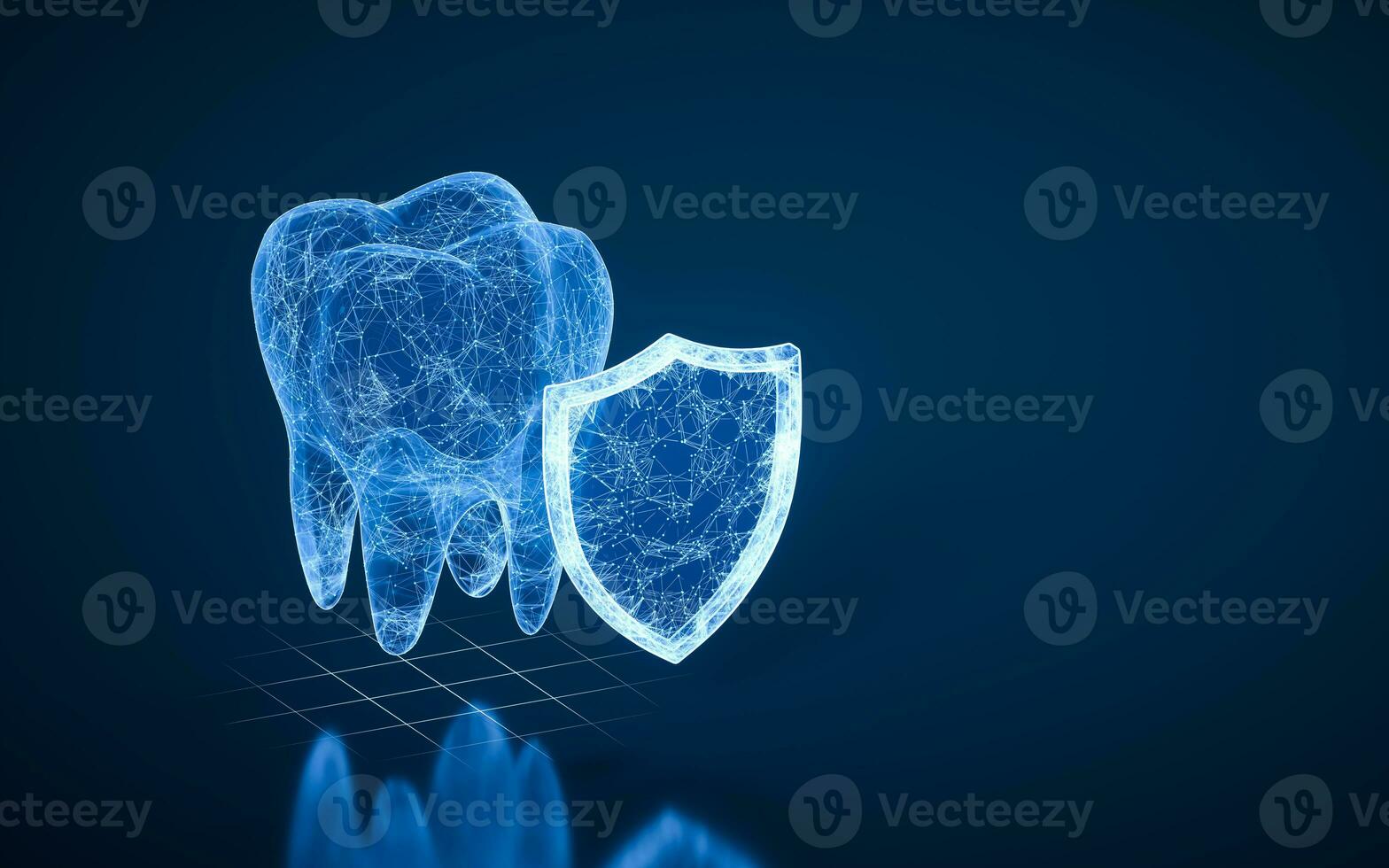 Boucliers protéger le santé de dents, 3d le rendu. photo