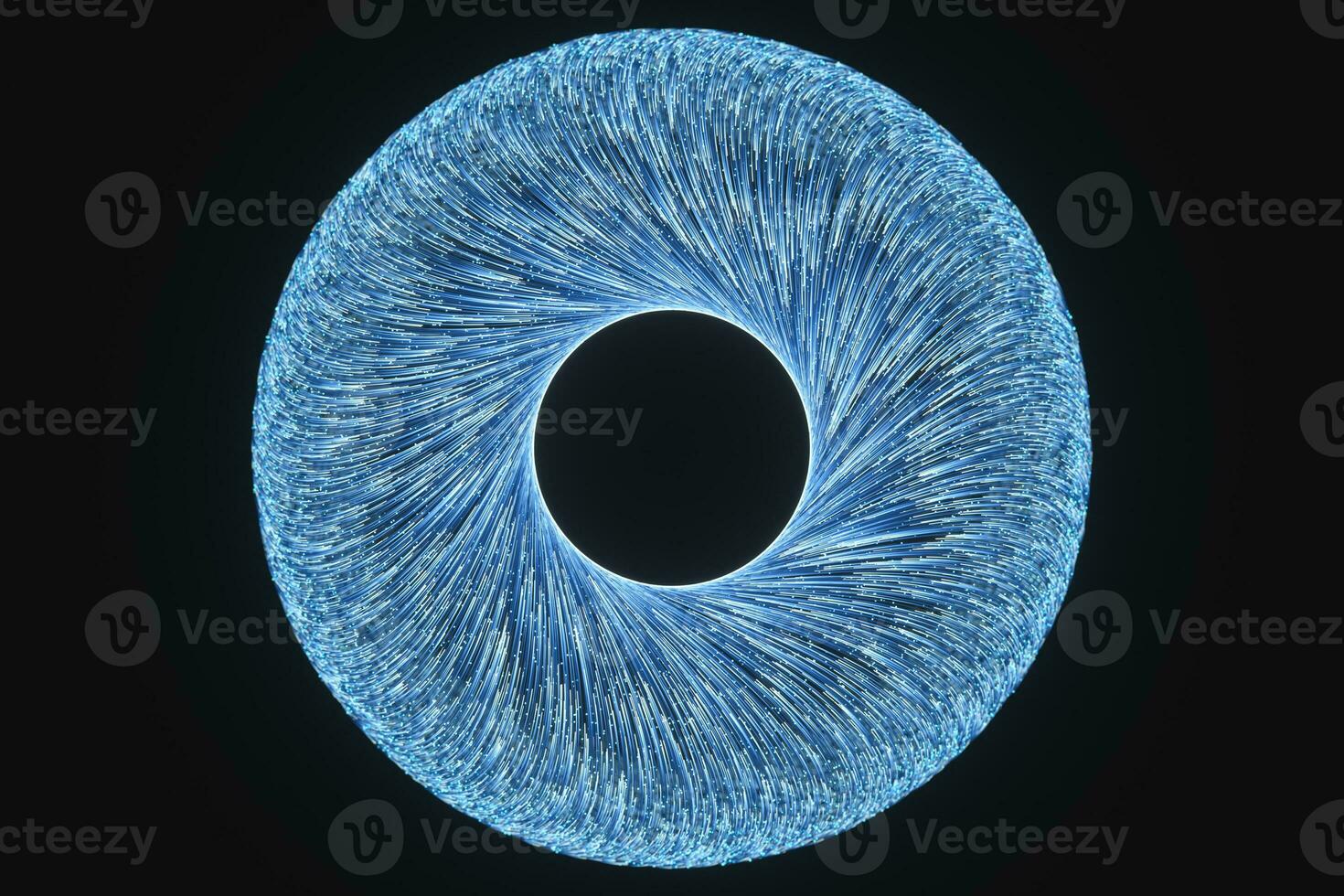 embrasé lignes avec rond Ressource, Puissance et ligne art, 3d le rendu. photo