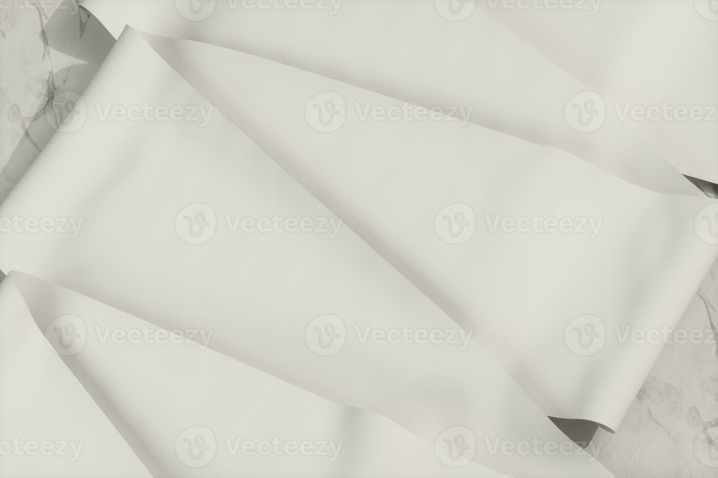 Vide rouleau de papier sur le marbre dalle, marbre arrière-plan, 3d le rendu, photo