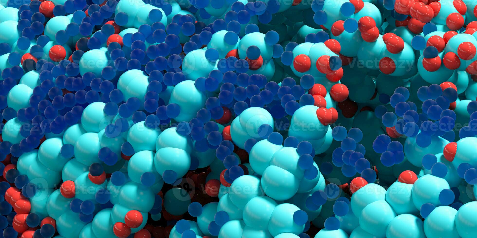 une lot de sphérique particules troupeau ensemble, 3d le rendu. photo