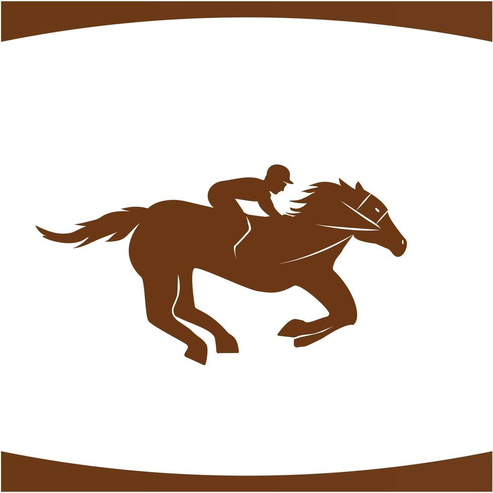 cheval balade cheval course jockey silhouette dans mouvement logo photo