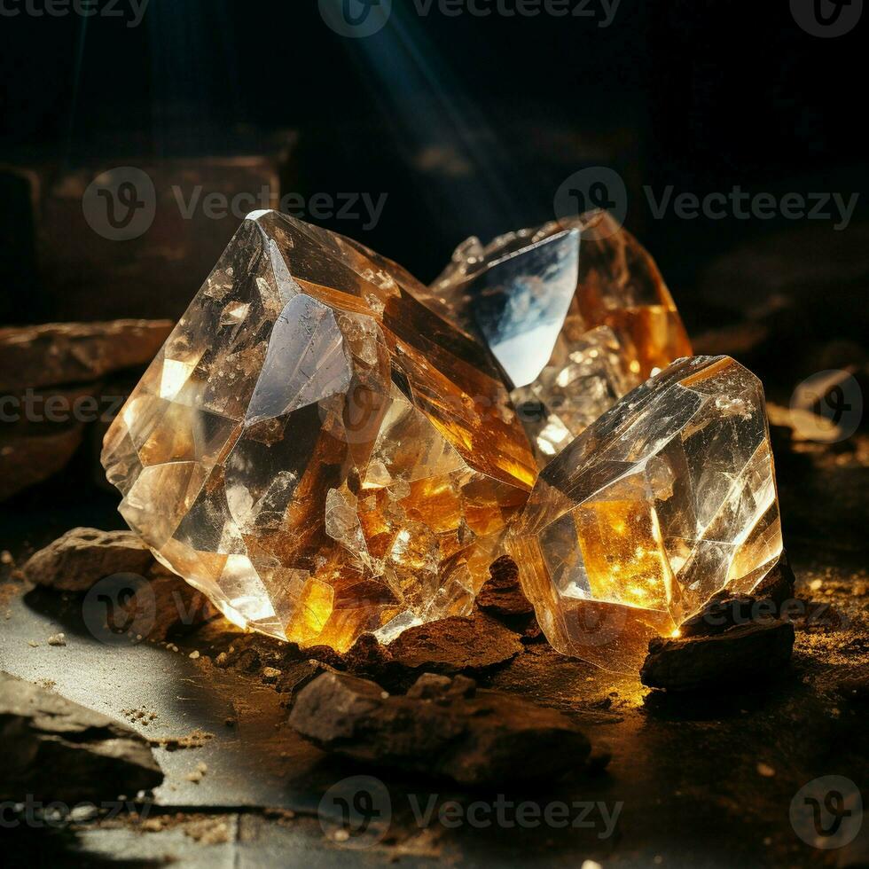 le rugueux diamant est une précieux pierre a trouvé dans mines, représentant le concept de exploitation minière et extraire rare minerais. photo