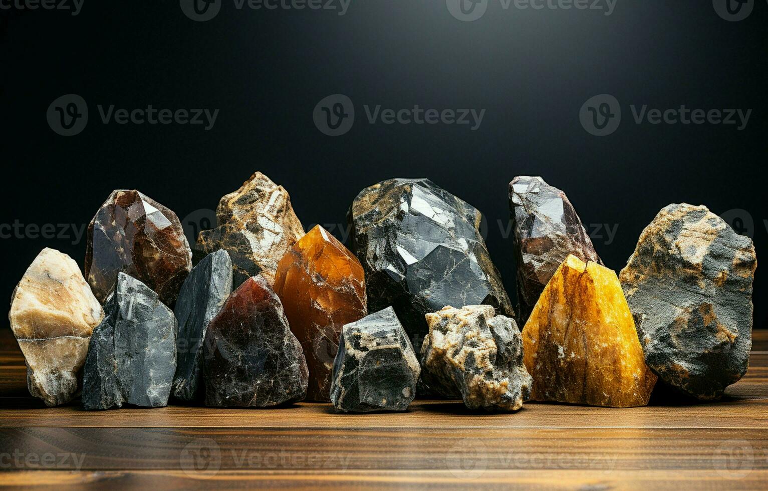 Naturel des pierres de Brésil, or, argent, rugueux diamant, et hématite. brésilien minéral extraction concept, industriel ou décoratif des pierres. photo
