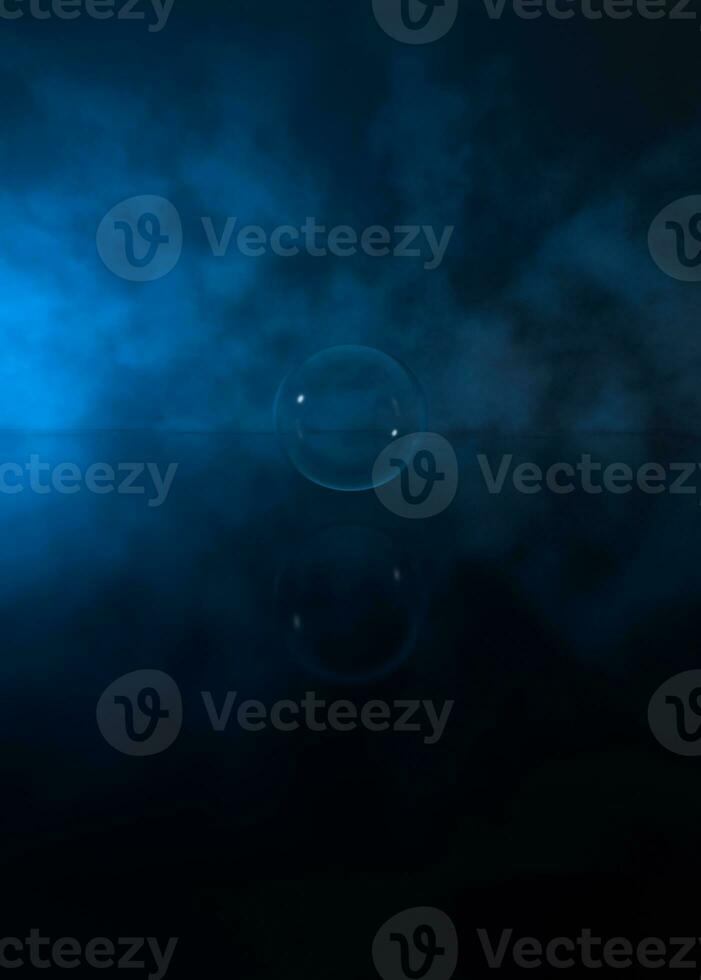 bulle flottant avec brouillard arrière-plan, 3d le rendu. photo