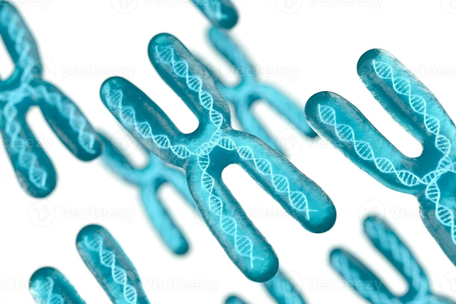 chromosome avec blanc arrière-plan, 3d le rendu. photo