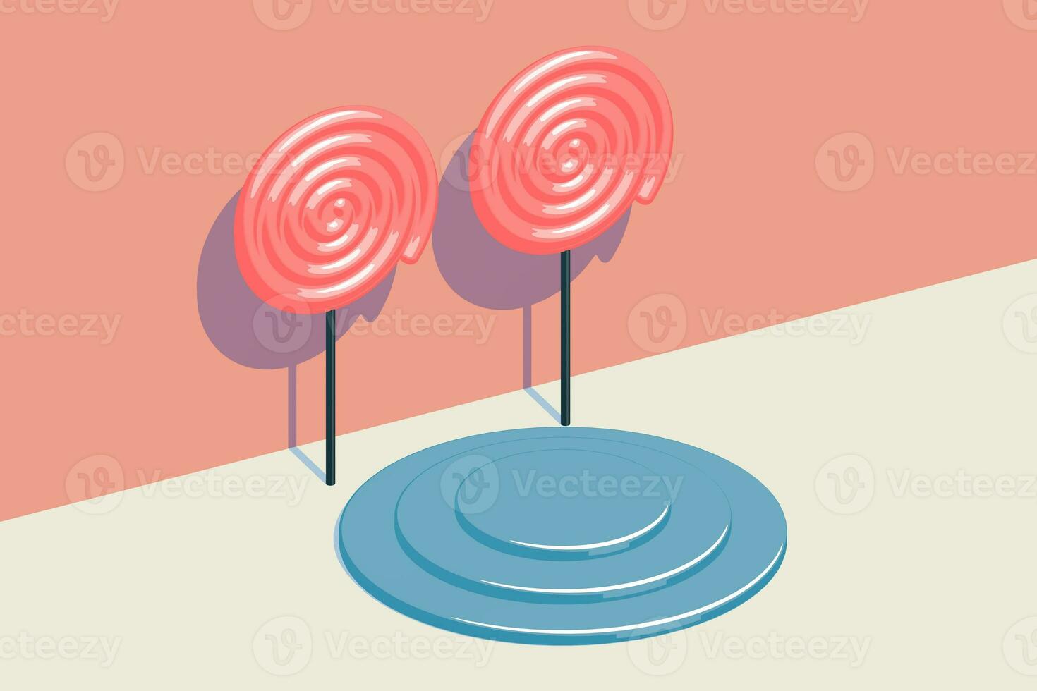 bonbons modèle avec une rond objet organiser, raster illustration. photo