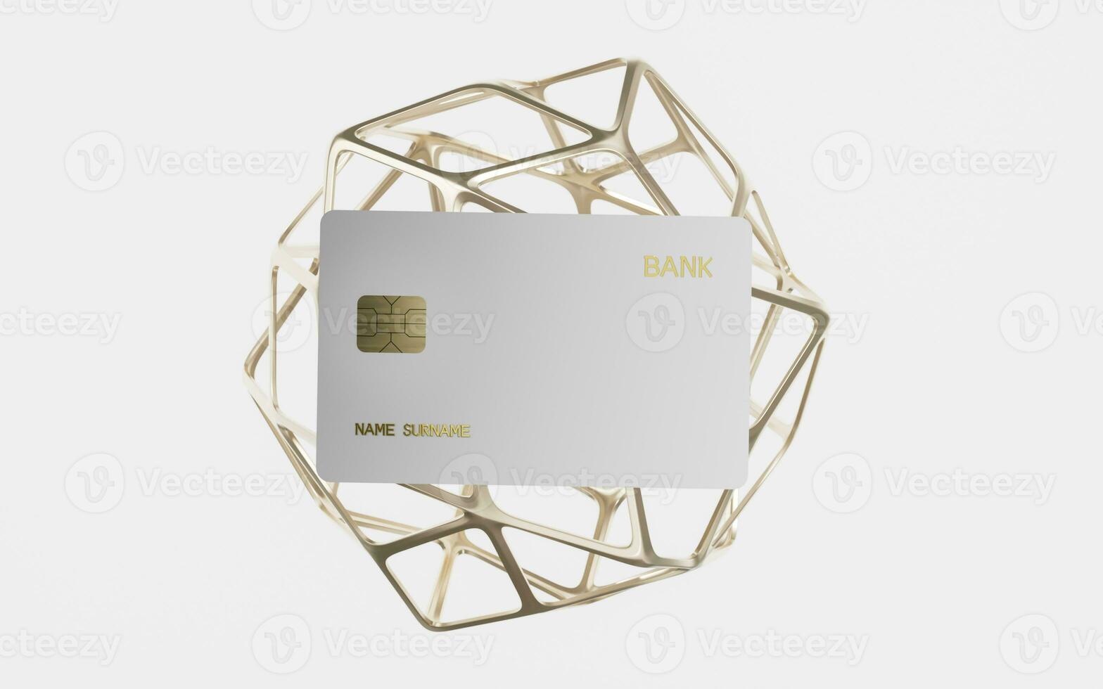 polygonal Cadre et banque carte, 3d le rendu. photo