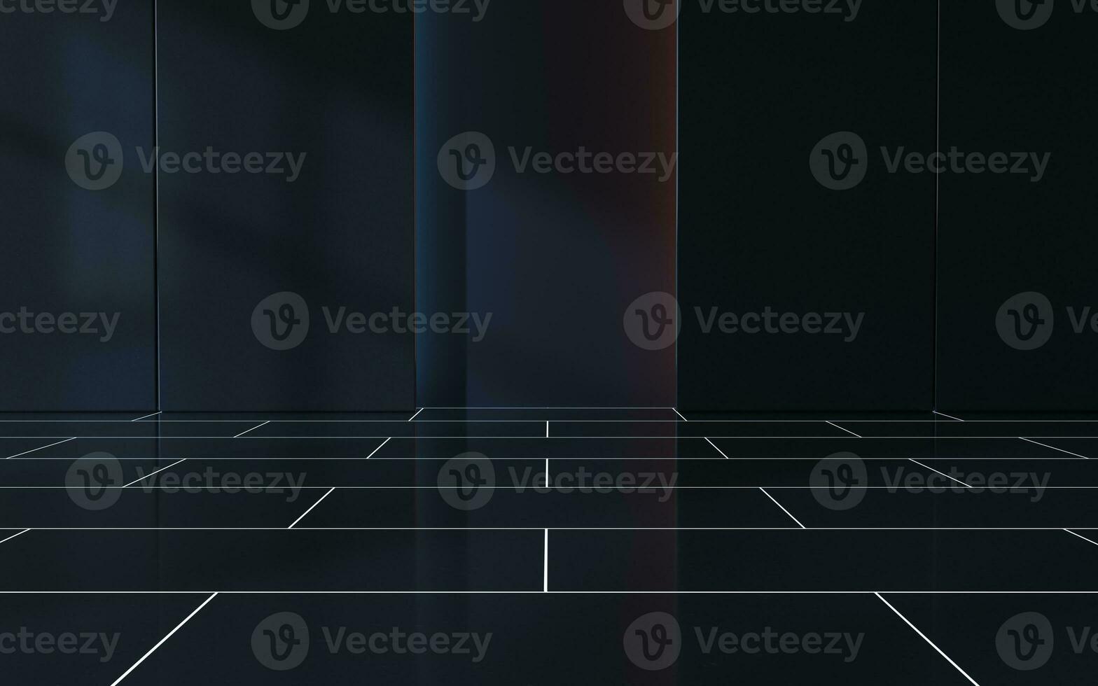 vide pièce avec noir arrière-plan, 3d le rendu. photo