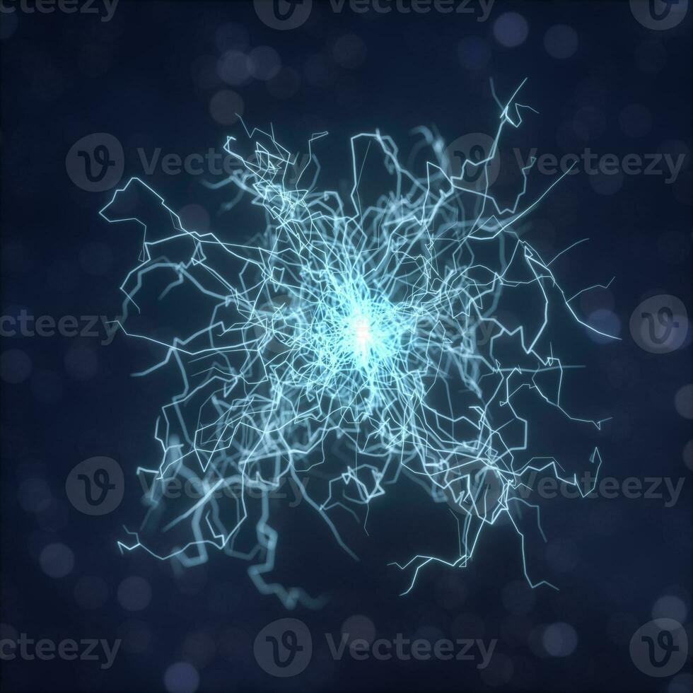 Puissance électrique énergie et foudre étincelle, 3d le rendu. photo
