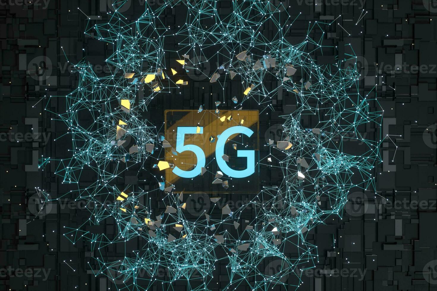 3d le rendu, 5g Police de caractère et circuit Contexte photo